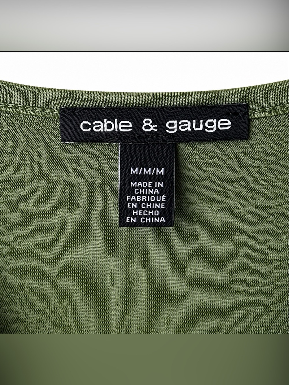 Cable & Gauge Sage Green Soft Knit Blouse with Lace Sleeve M Beautiful - Picture 3 of 6